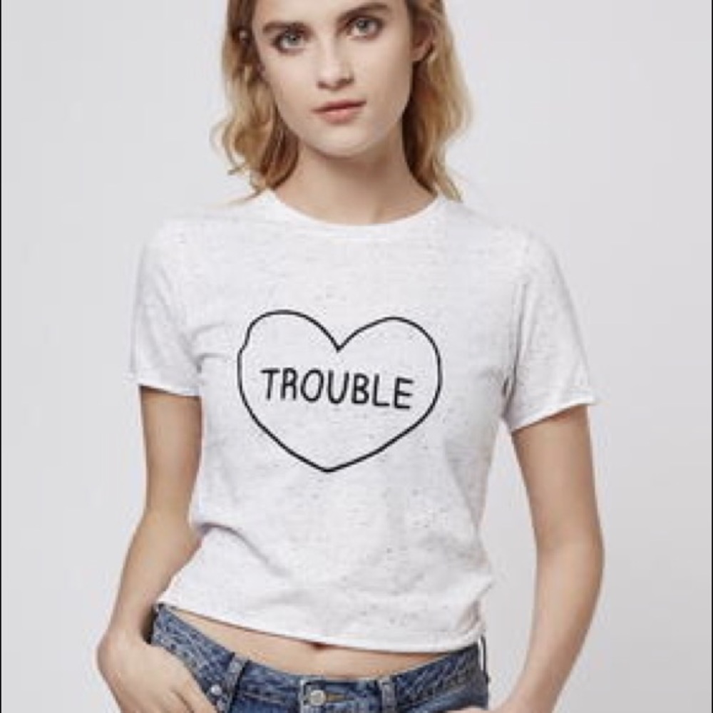 TopShop Trouble Heart Motif Tee